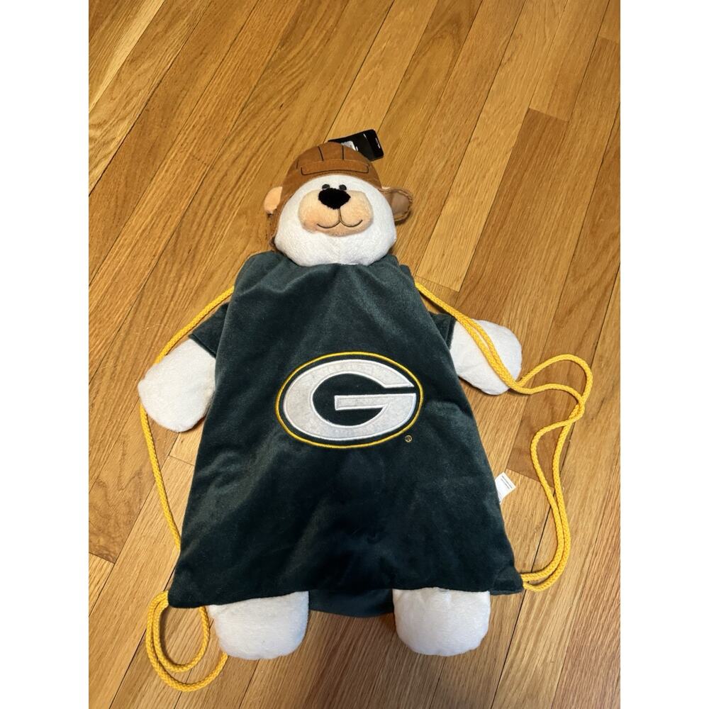 NFL Green Bay Packers Drawstring Backpack Pal NWT Bear Bag Football Green New